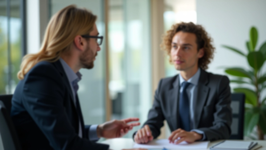 Asesor especializado en planes de pensiones de empleo en reunión con cliente empresarial