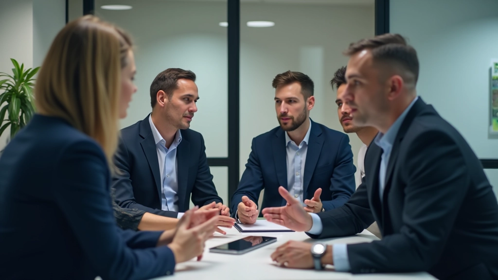 Equipo de asesores de pensiones trabajando en estrategia